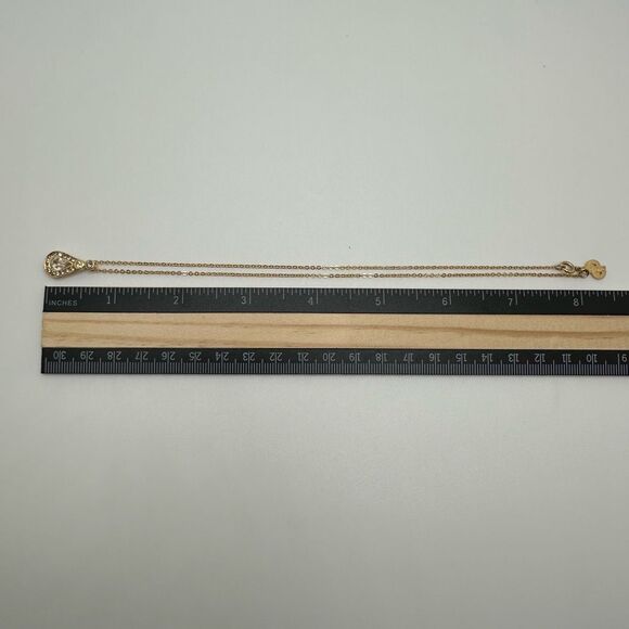 Dior Vintage Necklace Gold Tone Rhinestone Pendant Authenticated - Picture 10 of 11